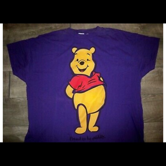 Vintage 1990s Winnie The Pooh HUGE Purple Print T Shirt Tee Adult Size XLarge - Picture 3 of 9